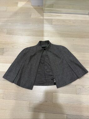 Akris Charcoal Gray Wool Cape
